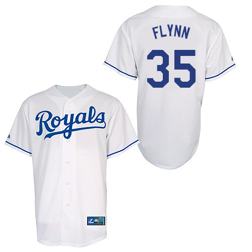 Brian Flynn #35 Youth Baseball Jersey-Kansas City Royals Authentic Home White Cool Base MLB Jersey